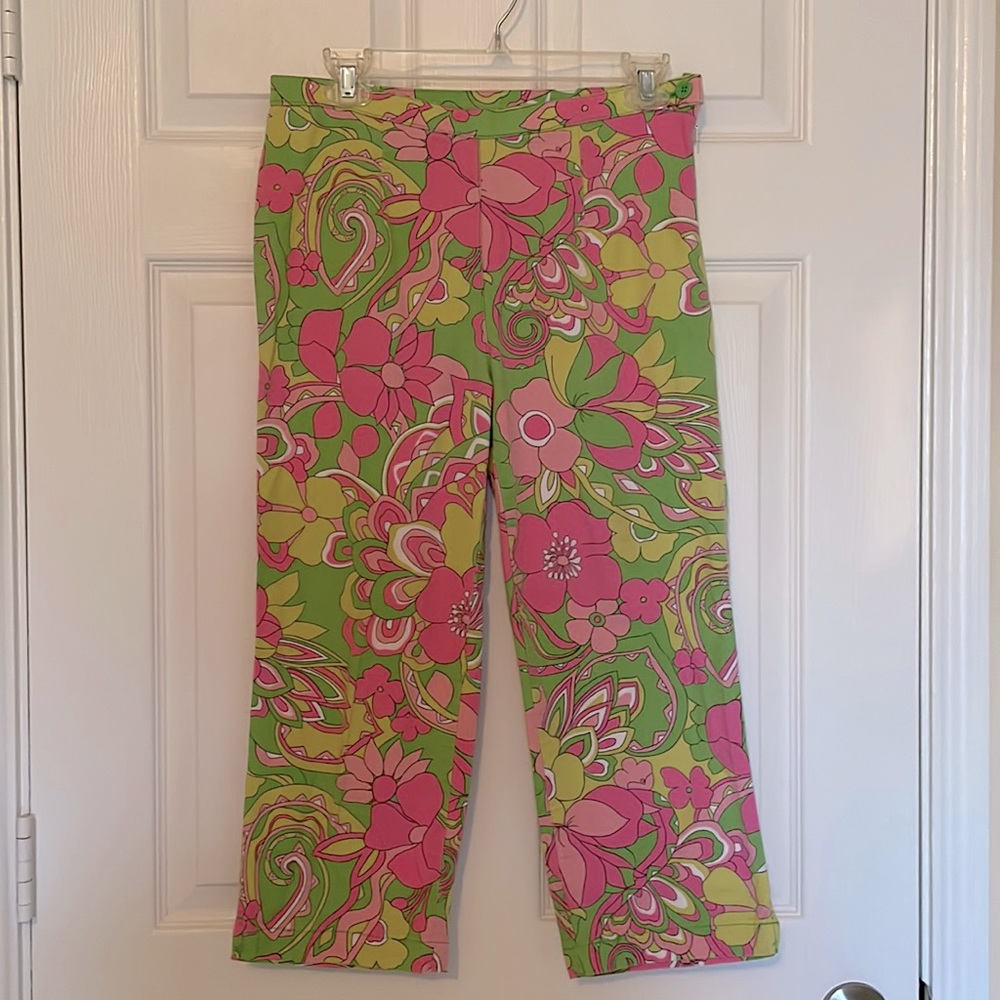 Vintage - Pappagallo - 6 - Adorable Flower Power high waisted pants w/side zip